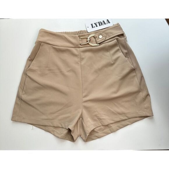 NWT Summer Shorts Flowy Womens Size Medium Khaki Stretch Elastic Waist‎ - Picture 1 of 6